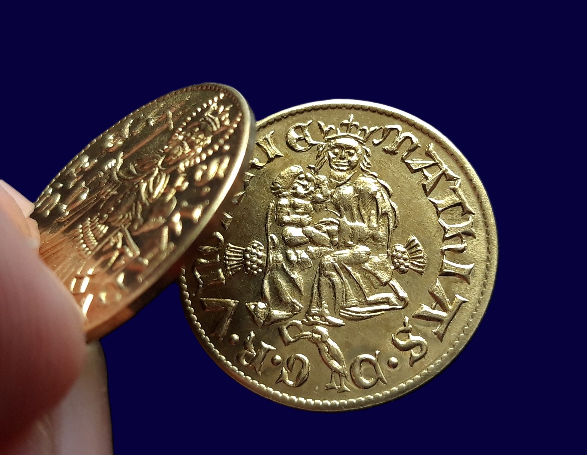 Dukát Matyáše Korvína umělecká replika Mosaz