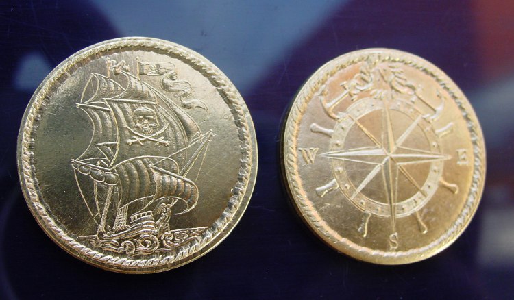 042-05 Námořnická pirátská mince přívěsek – Obrázok 2