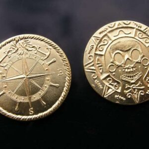 042-16 Pirátská mince s lebkou a růžicí