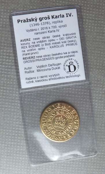 042-53 Pražský groš Karla IV. mosaz – Obrázok 2