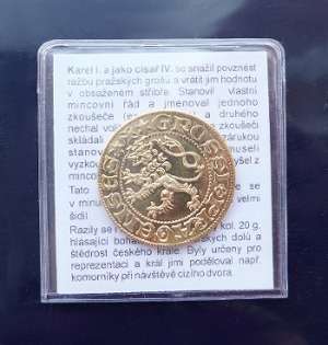 042-53 Pražský groš Karla IV. mosaz – Obrázok 3