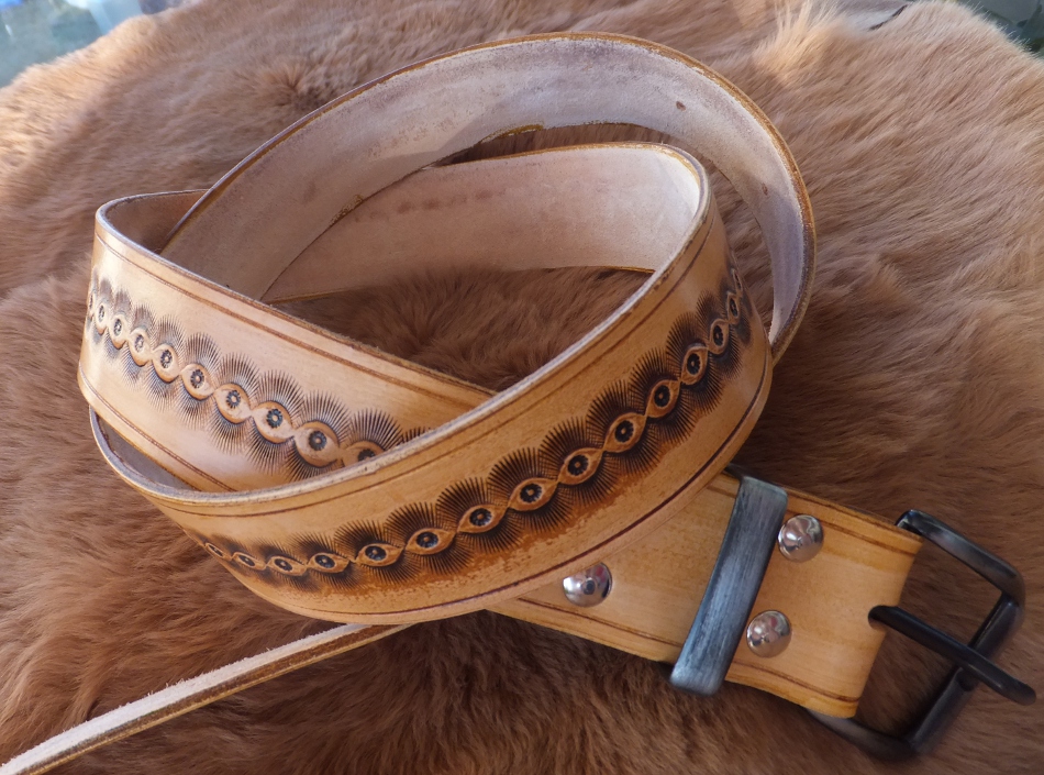 044-04 Kožený opasek s dekorativním pruhem XXL – Obrázok 4