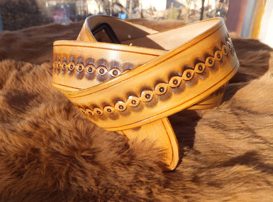 044-04 Kožený opasek s dekorativním pruhem XXL – Obrázok 5